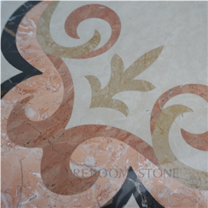 Chinese Marble Supplier Turkish Marble Price Magnolia Beige Water Jet Medallion Marble Floor Laminate Stone Tiles Polished Laminated Marble