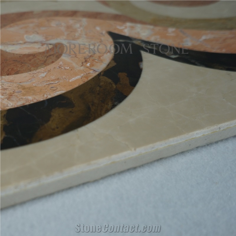 Chinese Marble Supplier Turkish Marble Price Magnolia Beige Water Jet Medallion Marble Floor Laminate Stone Tiles Polished Laminated Marble