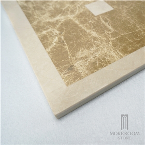Cream Marble,Thin Laminated Marble Medallion Flooring Tile