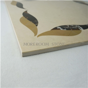 Crema Marfil Ivory Marble Medallion,Laminated Flooring,Ceramic Back Flooring