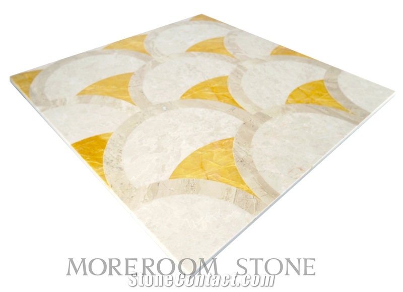 Decorative Floor Tile Thin Laminated Water-Jet Medallions Marble Price