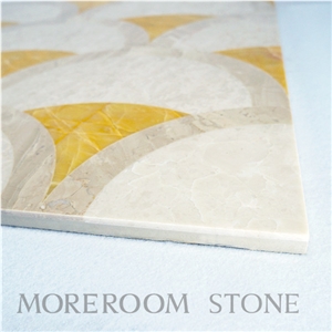 Decorative Floor Tile Thin Laminated Water-Jet Medallions Marble Price