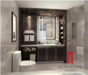 Foshan Marble Factory Luxury White Marble Slabs & Tiles Wall Panel for Bathroom Design