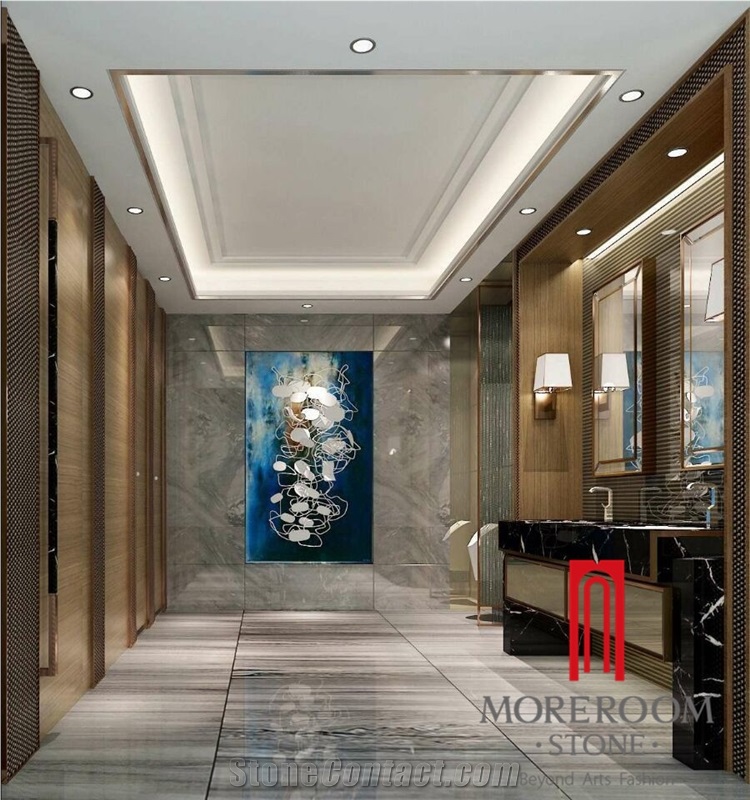 Foshan Stone Manufacture Gray Blue Marble Wall Panel for Hotel Used