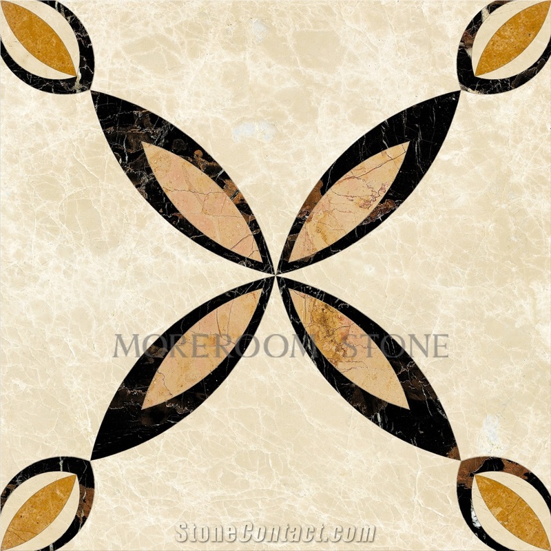 High Quality Marble Medallion, Polished Laminated Marble Flower Marble Floor Design Natural Stone Grey Marble Tiles Marble Floor Design Pictures Marble Inlay