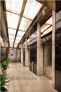 Hotel Designgrey Wood Marble Wall Panel with Aluminum Honeycomb Backing