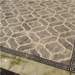 Italy Marble Price Polished Grey Marble Tiles Water Jet Medallion Marble Flooring Medallion Square Medallion Ceramic Backed