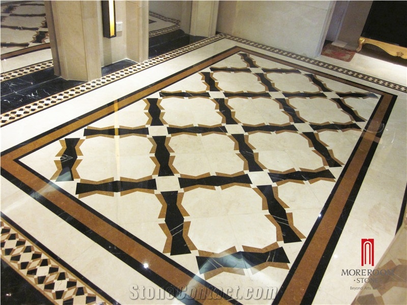 Marble Floor Medallions Tiles, Laminated Panel Composite Marble Ceramic Backed Medallion, Laminated Stone Composite Slab Marble Tile