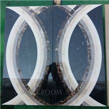 Marble Polished Spanish Black Marble Price Floor Medallions Nero Marquina Marble Water Jet Marble Medallion Carpet Medallions Marble Floor Marble Wall Tiles Design Natural Stones Backed Ceramic Tiles