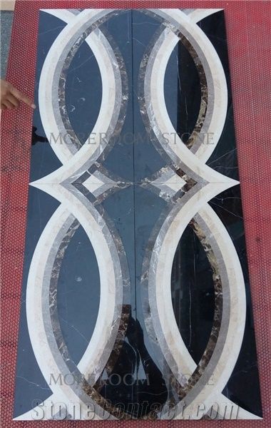 Marble Polished Spanish Black Marble Price Floor Medallions Nero Marquina Marble Water Jet Marble Medallion Carpet Medallions Marble Floor Marble Wall Tiles Design Natural Stones Backed Ceramic Tiles