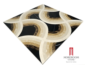 Moreroom Luxury Design Waterjet Medallions Marble Wall Panel with Ceramic Backed Medalliom