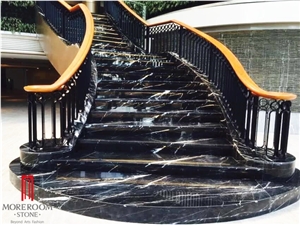 Moreroom Stone Morden Design Grey Marble Stair Grill Design