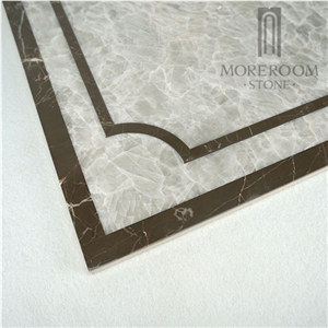 Morocco Tiflet Grey Lido Marble Medallion Laminated Marble Panel Marble Price Modern Bathroom Design Modern Marble Flooring Design