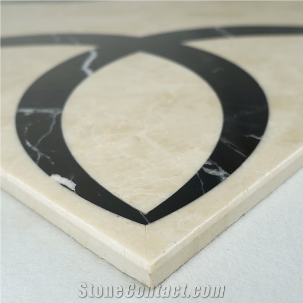 New Design Beige Marble Flooring Medallion Tile