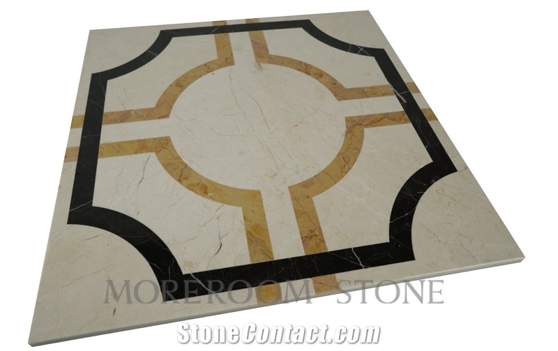 Polished Marble Flooring Laminated Marble Medallion Waterjet Marble Laminated Panel Thin Laminated Panels Laminate Stone Panels Turkish Beige Marble Tiles