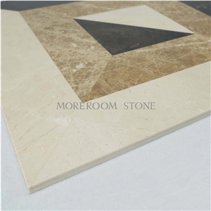 Polished Marble Medallion Turkish Light Emperador Beige Marble Waterjet  Medallions Floor Medallions Ccarpet Medallions Square Medallions Thin Laminated Water-jet Medallions Marble Stone Tiles Price