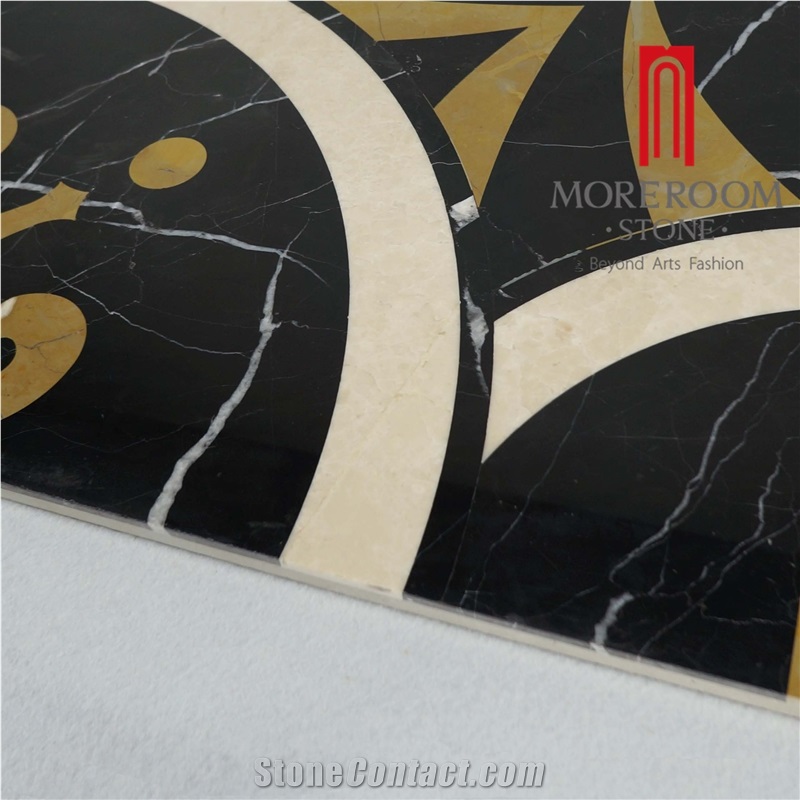 Spain Nero Marqiua Marble,Black Marquina Marble Madallion