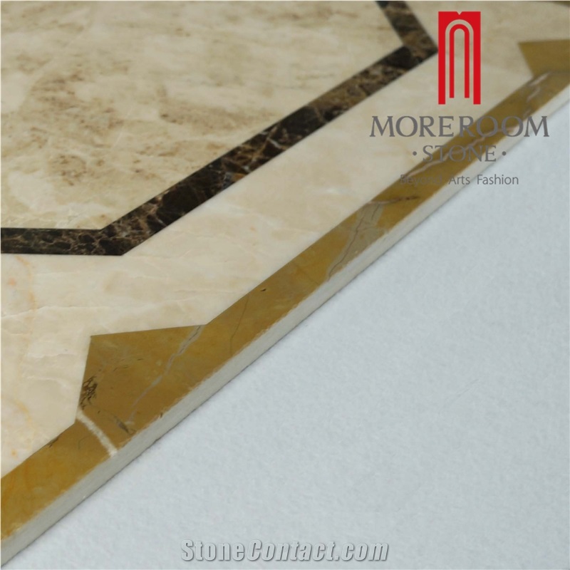 Textura Marmol Beige Marble,Cappuccino Marble Composite Water-Jet Medallion