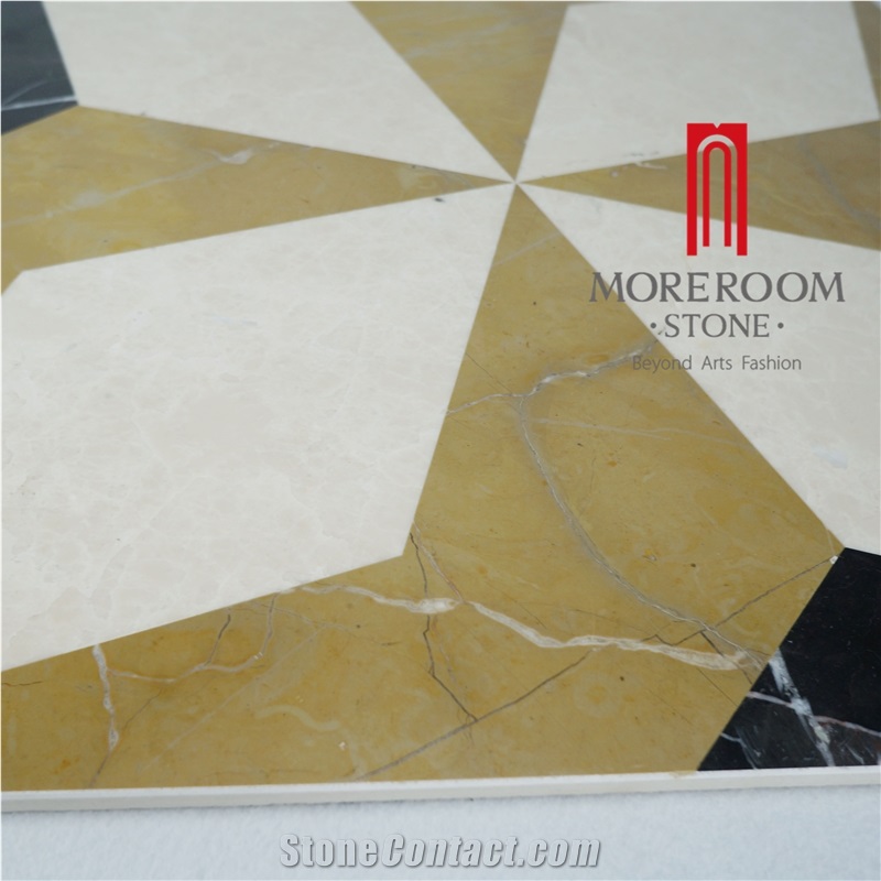 Turkey Beige Marble Waterjet Tiles Wall and Floor Applications Design Pattern