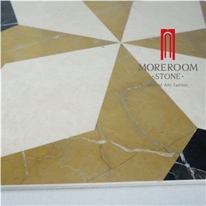 Turkey Beige Marble Waterjet Tiles Wall and Floor Applications Design Pattern