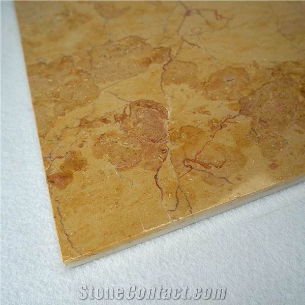 Turkey Golden Rose Thin Laminated Marble Flooring Tile