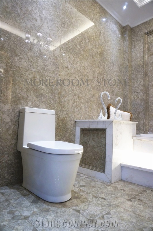 Turkey Iceberg Grey Marble Tile Composite Marble Panel for Bathroom Design