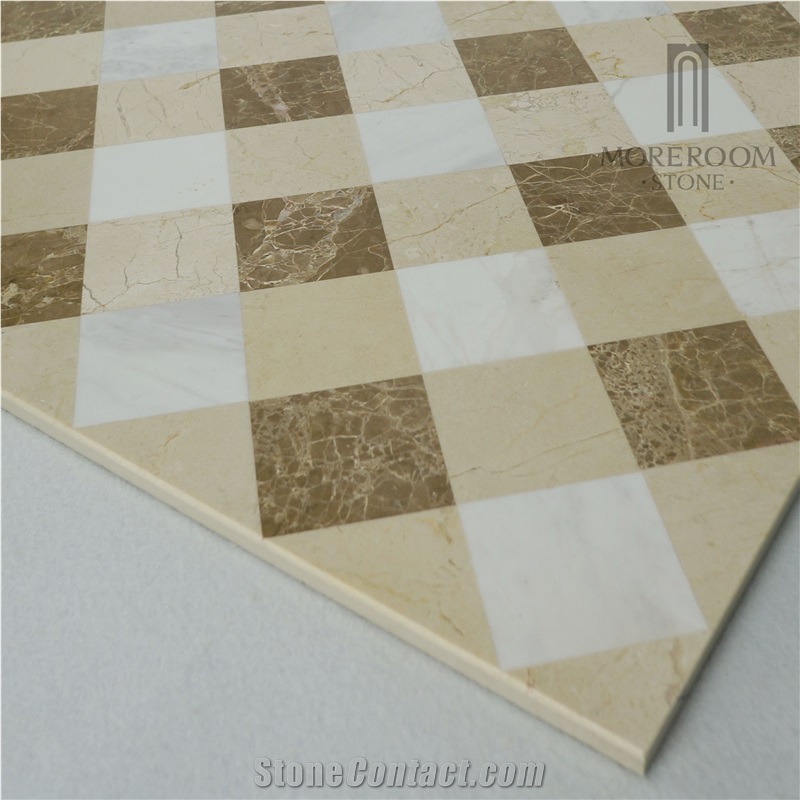 Volakas Marble Composite Flooring-Ceramic Base Marble Laminated Marble Medallion