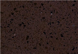 Artificial Quartz Artificial Stone Type, Big Slab Stone Form Dark Coffee Brown Color Quartz