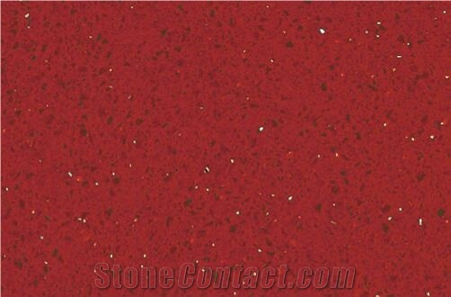 Artificial Quartz Artificial Stone Type, Big Slab Stone Form Red Color with Mirror Quartz Stone Engineered Stone