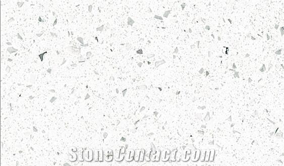 Artificial Quartz Artificial Stone Type, Big Slab Stone Form White Color with Mirror Quartz Stone