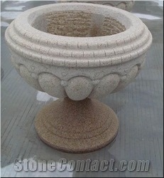 Natural Granite Stone Flower Pot, Granite Flower Planter, Stone Flower Planter Pots, Outdoor Planters