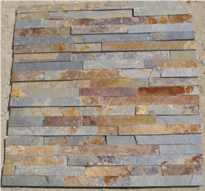 Natural Rustic Slate Cultured Stone Exterior Wall Tile, Rusty Slate Wall Covering Tile, Slate Wall Cladding Decor Tiles