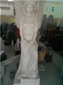 Natural White Marble Stone Angel Sculpture & Statue