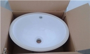 White Ceramics Bathroom Sinks, Wash Bowls, Oval Basins, Oval Sinks