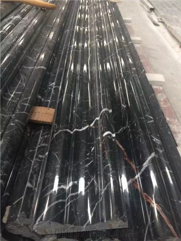 Black Marble Border Lines, Stone Border Designs, Marble White with Black