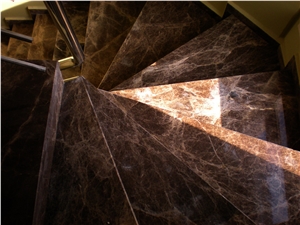 Emperador Marble Steps, Marble Stone Stairs, Stone Staircase, Emperador Marble Stairway, Luxury Marble Steps, Indoor Stairs