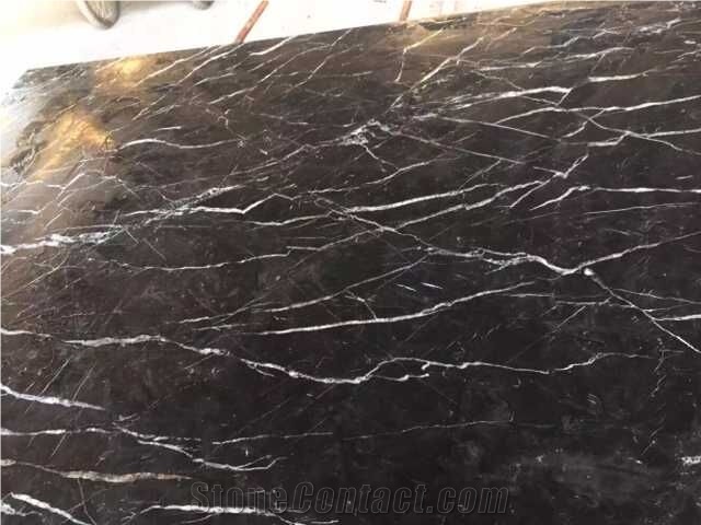Nero Margiua, Black Marble with White Veins Tiles & Slabs, Nero Oriental, Marble Floor Covering, Large Marble Slab, Luxury Floor Marble Tiles, Marble Floors and Stairs Ns-M1/D10