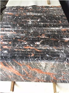 New Chinese Marble,China Lurury Marble,Mould Polished Stone, Marble Stairway, Stone Steps, Colored Red Veins Marble Step & Stairs, Chinese Brown Marble, China Tulip Marble