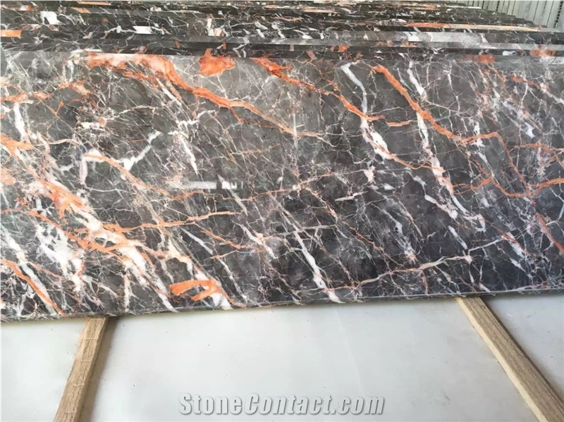 New Chinese Marble,China Lurury Marble,Mould Polished Stone, Marble Stairway, Stone Steps, Colored Red Veins Marble Step & Stairs, Chinese Brown Marble, China Tulip Marble