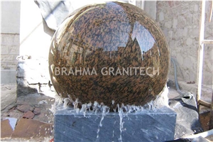 Brown Granite Water Sculpture, Globe Sculpture, Floating Sphere, Floating Ball