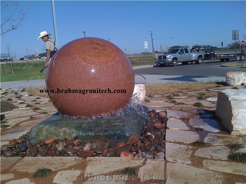 Water Feature, Red Granite Water Feature, Stone Water Feature, Rock Water Feature