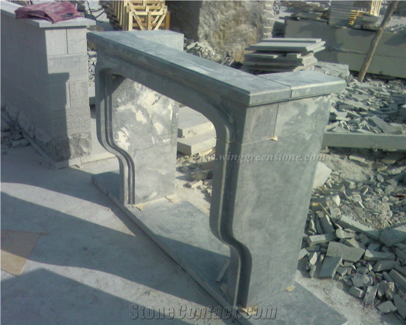 Blue Limestone Fireplace, Contracted Design Fire Place, China Blue Stone Fireplace Cover & Fireplace Decorating, Popular Fireplace