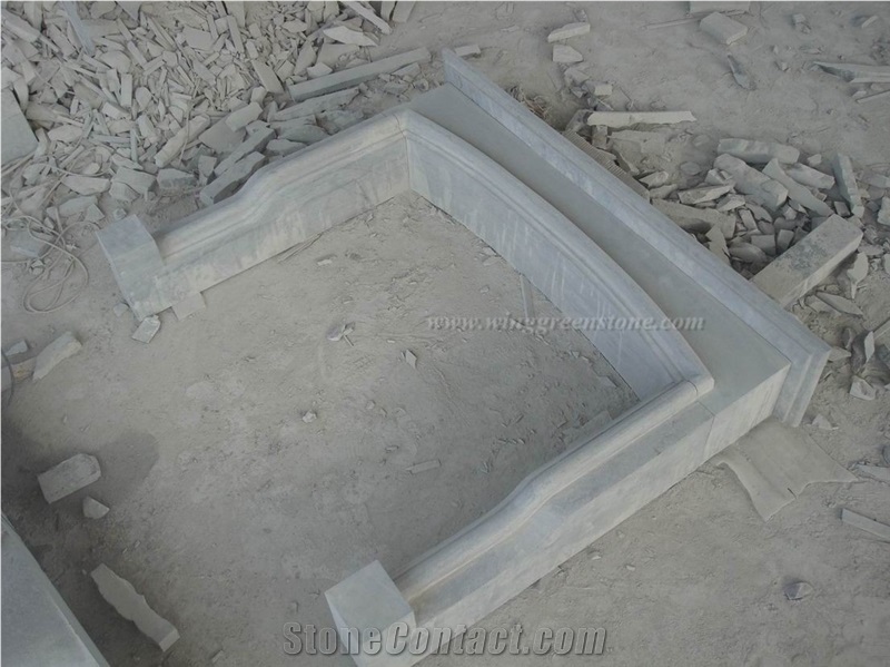 Blue Limestone Fireplace, Contracted Design Fire Place, China Blue Stone Fireplace Cover & Fireplace Decorating, Popular Fireplace
