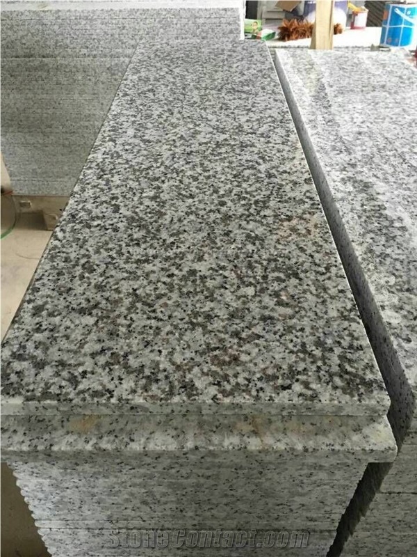 Chinese Hot Sale White Granite Stairs & Steps, G439/China Grey/Big White Flower Granite Stairs, Top Polished Steps & Risers, Stair Treads & Thresholds