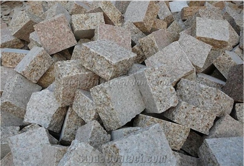 G682 Granite Exterior Paving Stone/ G682 Yellow Granite Cube Stone for Floor Covering
