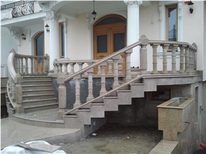 G682 Yellow Granite, Exterior Decoration Handrails, Rusty Yellow/Giallo Rusty Balustrades for Stairs, G682 Palisade, Outdoor Landscaping Stone Pillars