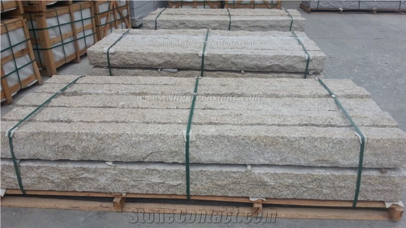 G682 Yellow Granite Flamed and Natural With/Without Hole for Pillars and Posts to European Market