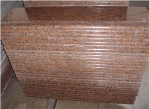 High Polished G562 Maple Red Granite Steps with One Long Edge Full Round, for Steps & Risers, Treads and Threshold