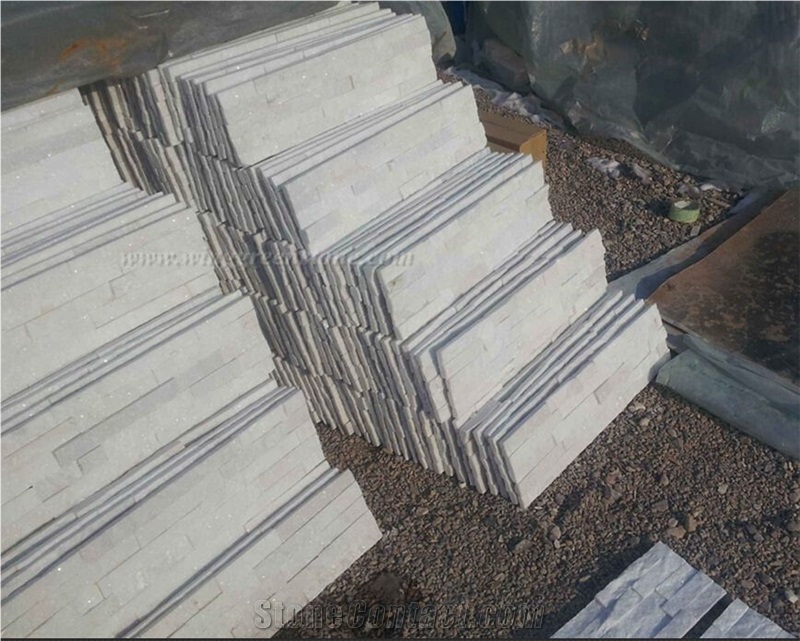 Hot Sale Pure White Quartzite Cultured Stone/Stacked Stones/Veneer Stones Panel for Exterior Decoration and Wall Cladding