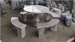 Light Grey Granite Garden Bench & Table/ Table Sets for Outdoor Decoration